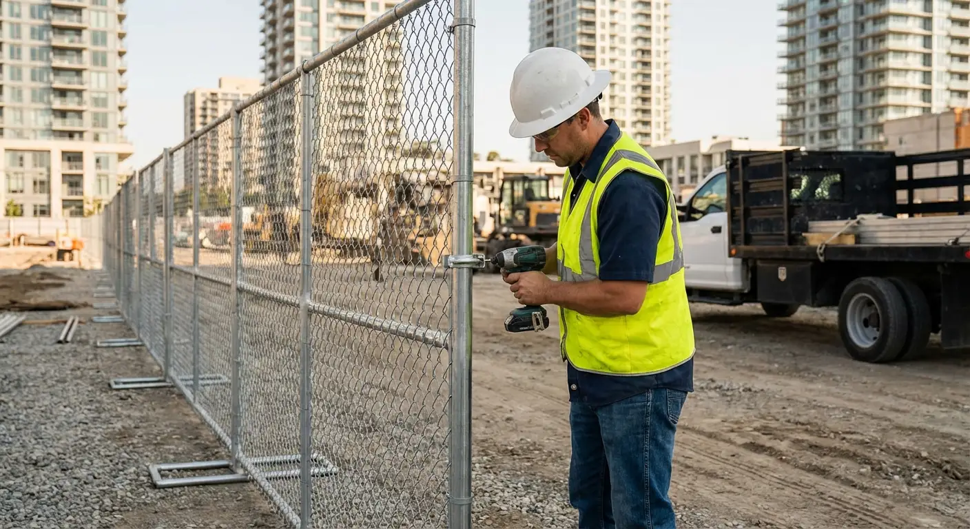 Downtown Valencia temporary fencing and site security