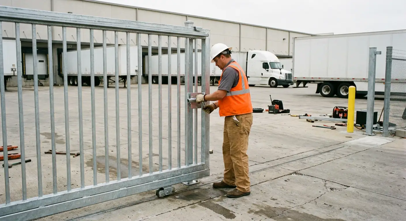 Heavy-duty temporary fencing installation in Valencia