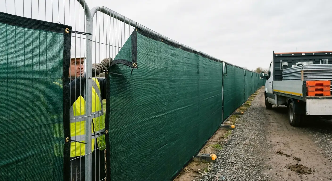 High security temporary fencing perimeter in Valencia, CA