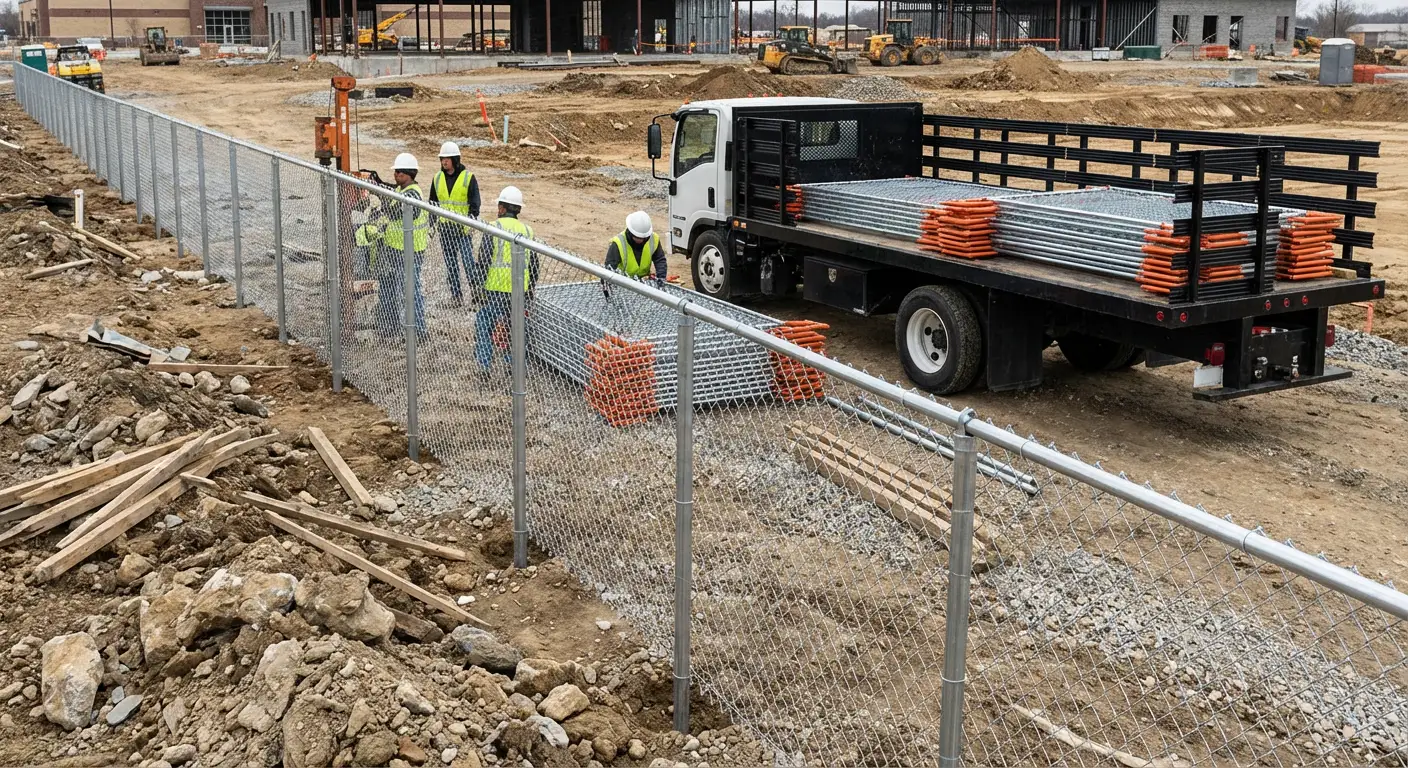 Post-Driven Construction Fence in Valencia, CA