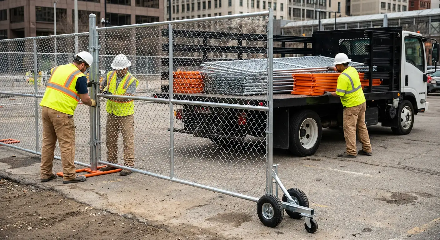 Temporary gate rental installation site in Valencia