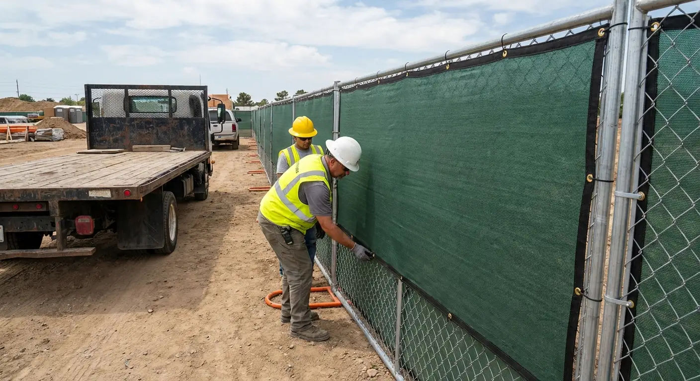 Temporary fence and barricade delivery truck in Valencia, CA