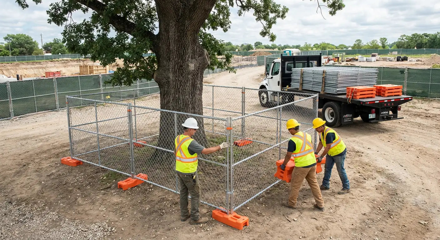 Temporary gate rental and secure perimeter fencing in Valencia, CA